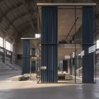 Аренда Шторы плиссе в ледовом дворце «Роза Хутор» — ART SPACE