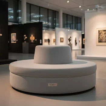 Аренда Пуфик большой круглый серый в Omega Sirius — ART SPACE