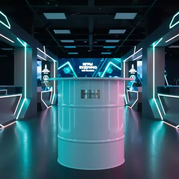 Аренда Фуршетный стол Barrel White в Керлинговом центре «Ледяной куб» — ART SPACE
