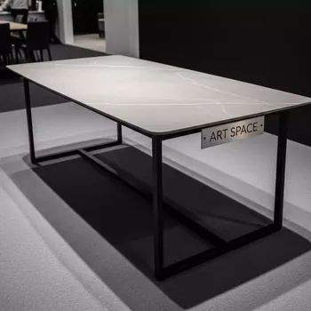 Аренда Стол керамический Старлайт 140 200х80 carmen light grey черный в VK Stadium Sirius — ART SPACE
