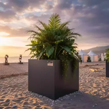 Аренда Кашпо Urbi Square Effect антрацит Prosperplast на пляже «Ривьера» — ART SPACE