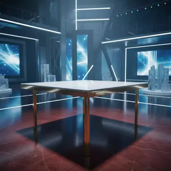 Аренда Стол Лидер 21 белый золотой 800х800 в Red Arena — ART SPACE
