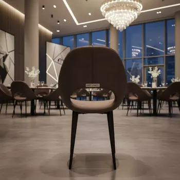 Аренда Стул Helmet экокожа темно коричневая каркас черный в Imeretinskiy Hotel — ART SPACE