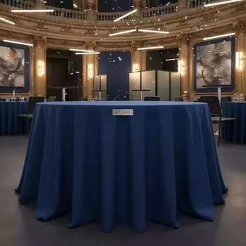 Аренда Скатерть круглая синяя габардин в Зимнем театре — ART SPACE