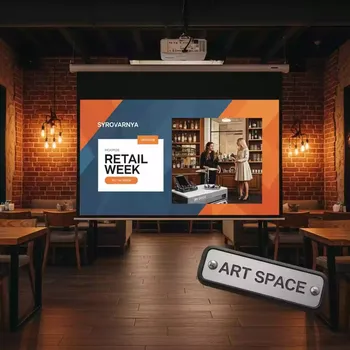 Аренда Проекционный экран 3x2 в ресторане «Сыроварня» — ART SPACE