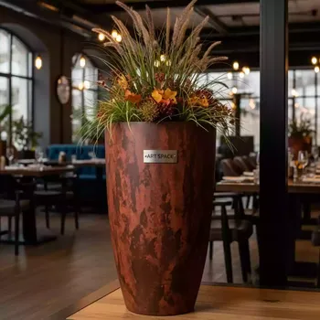 Аренда Кашпо для цветов Prosperplast Tubus Slim Corten 64,35 л кортен сталь в ресторане «Магадан» — ART SPACE