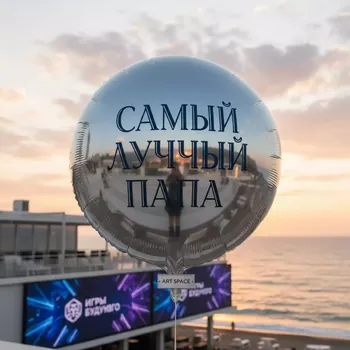 Аренда Шар фольгированный круг "Самый лучший папа" на пляже «Ривьера» — ART SPACE