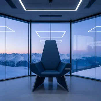Аренда Стул Neron синий из экокожи на площадке Rosa Peak (2320м) — ART SPACE