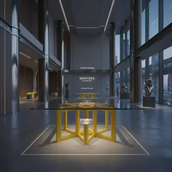 Аренда Стол Yellow Sky 160x75 см желтое подстолье стекло в Mantera Supreme — ART SPACE