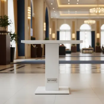 Аренда Стол фуршетный белый квадратный Petersburg 60х60 см в Cosmos Sochi Hotel — ART SPACE
