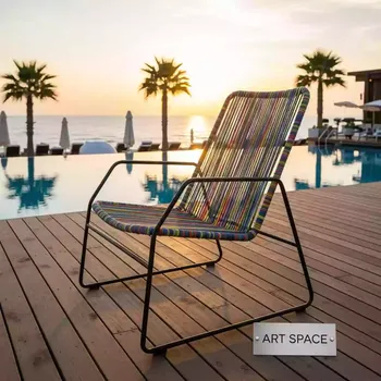 Аренда Стул лаунж металлический плетеный Lido Spaghetti Lounge в пляжном комплексе VinoGrad — ART SPACE