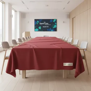 Аренда Скатерть прямоугольная Ричард красная 2000х1500 мм в Sport Inn Hotel & Wellness — ART SPACE
