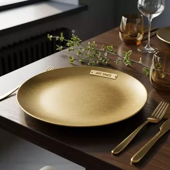 Аренда Подстановочная тарелка Mone Gold 33 см в ресторане «Brunello» — ART SPACE
