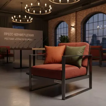 Аренда Кресло металлическое с подушками Brezza в ресторане «Плакучая Ива» — ART SPACE