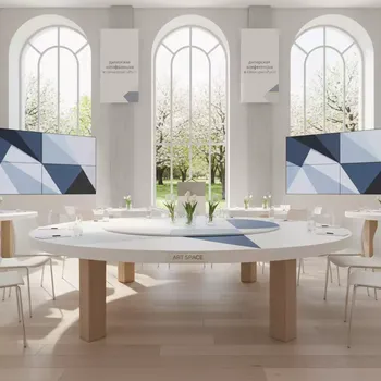 Аренда Стол банкетный Amsterdam Round white в санатории «Русь» — ART SPACE