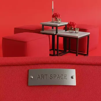 Аренда Пуфы столы НОРМАН красные набор из 3 в ресторане «Баран-Рапан» — ART SPACE