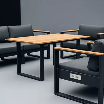 Аренда Мебельная группа Tella Festa Plus каркас карбон стол тик 180 ткань антрацит на Медальной площади — ART SPACE