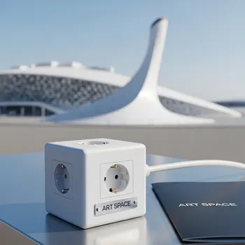 Аренда Фильтр сетевой Power Cube PC 4.2M 1,9 м 2 розетки с заземлением 3 порта USB белый на Сочи Автодроме — ART SPACE