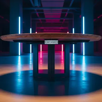 Аренда Стол круглый Circus 180 см тик в Red Arena — ART SPACE