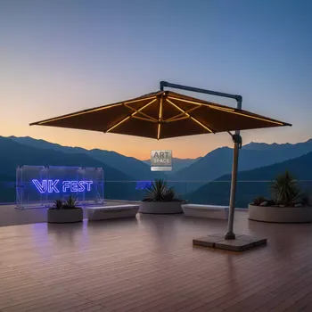 Аренда Зонт садовый алюминиевый Фицпатрик шоколад боковой в Skypark Sochi — ART SPACE