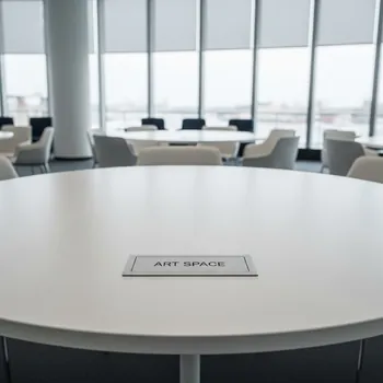 Аренда Стол круглый белый D 180 см H 74 см в зале «Чайка» (Морпорт) — ART SPACE