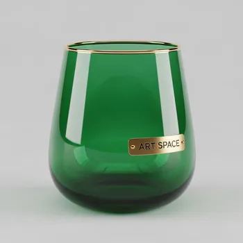 Аренда Бокал Кения зеленый с золотым кантом 200 мл в Поляна 1389 Отель и Спа — ART SPACE