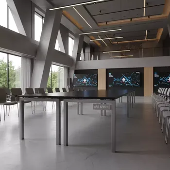 Аренда Стол Лидер 1 1500х900 серый каркас черный Rodina Grand Hotel & SPA — ART SPACE