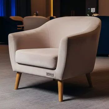 Аренда Полукресло Dolche велюр Teddy 22 бежевый венге в Cosmos Sochi Hotel — ART SPACE