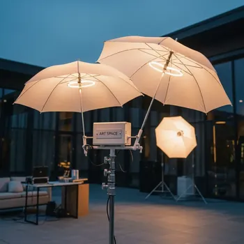 Аренда Комплект LED светильников Galaxia Dual для 2 куполов зонта от сети в Golden Tulip Rosa Khutor — ART SPACE