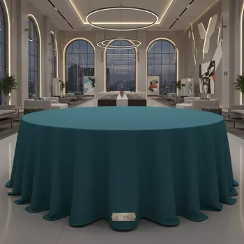 Аренда Скатерть круглая Габардин бирюзовая 3000 мм в Mantera Supreme — ART SPACE