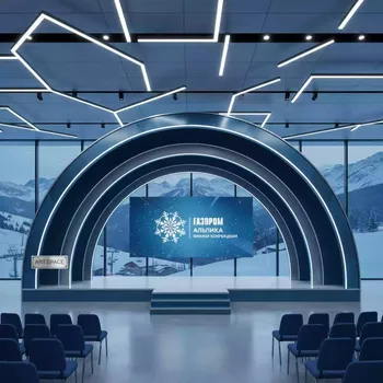 Аренда Сцена арочная 8х10 м металлик на курорте «Газпром» (Альпика) — ART SPACE