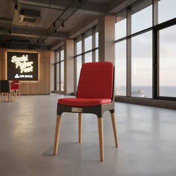 Аренда Стул мягкий пластиковый экокожа бук красный Tone в Pullman Sochi Centre — ART SPACE