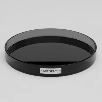 Аренда Поднос круглый Zeiher 53 см чёрное стекло в Stella di Mosca — ART SPACE