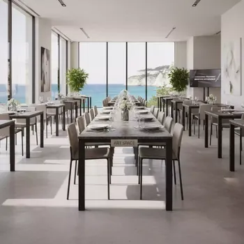 Аренда Стол TME 6932 MBH GREY STONE серый камень в ресторане «Sanremo» — ART SPACE