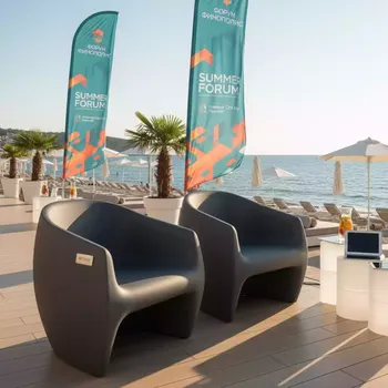 Аренда Комплект кресел Корфу Дуо Corfu Duo графит в пляжном клубе Del Mar — ART SPACE