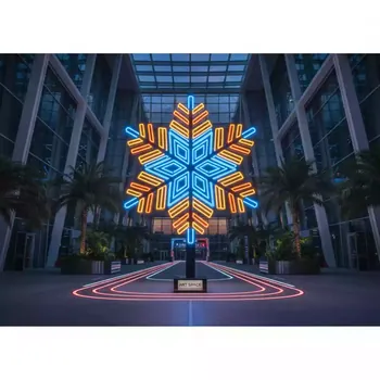 Аренда Неоновая вывеска Снежинка в Green Flow Hotel — ART SPACE