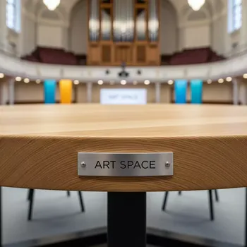 Аренда Стол Сканди К 90 натуральный в Зале органной и камерной музыки — ART SPACE