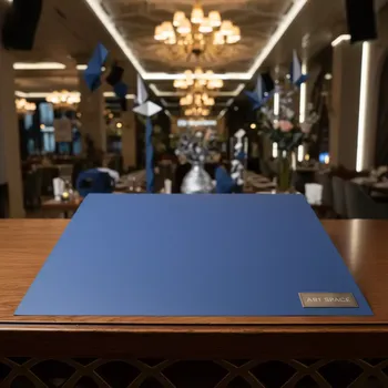 Аренда Бумага дизайнерская TOUCH PAPER YD 320 м2 синий матовый в ресторане «Баран-Рапан» — ART SPACE