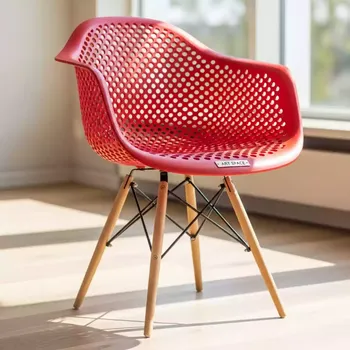 Аренда Стул пластиковый перфорированный Eames красный в Bridge Resort — ART SPACE