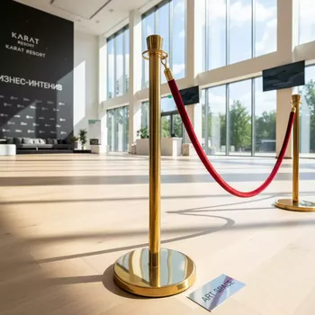 Аренда Столбик для красной дорожки золотой в Karat Resort — ART SPACE