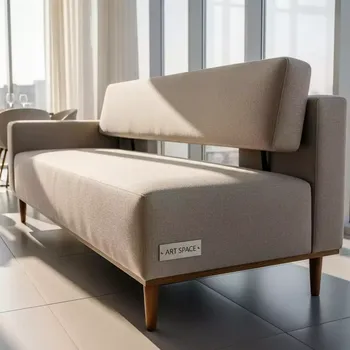 Аренда Диван тканевый прямой бежевый Юта в ресторане «Магеллан» — ART SPACE