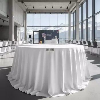 Аренда Скатерть круглая белая диаметром 2,3 м в Radisson Hotel Rosa Khutor — ART SPACE