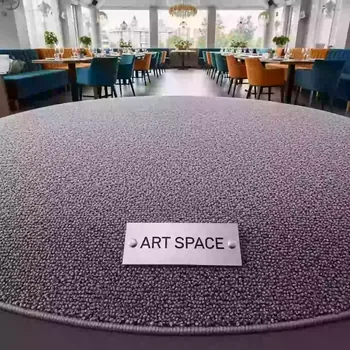 Аренда Ковер круглый серый диаметр 3 м в ресторане «Плакучая Ива» — ART SPACE