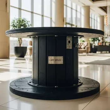 Аренда Стол банкетный Катушка с черной столешницей в отеле Radisson Lazurnaya — ART SPACE