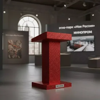 Аренда Подиум глиттерный красный в этно-парке «Моя Россия» — ART SPACE