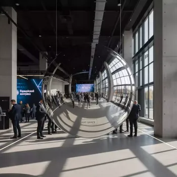 Аренда Сфера фольгированная 52 см серебро в VK Stadium Sirius — ART SPACE