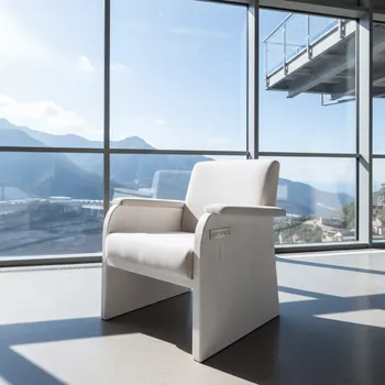 Аренда Кресло Байрон велюр Стади Вайт белая морилка в Skypark Sochi — ART SPACE