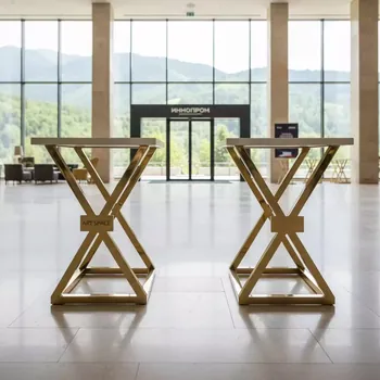Аренда Фуршетный стол X 2 gold & white в Rixos Krasnaya Polyana — ART SPACE