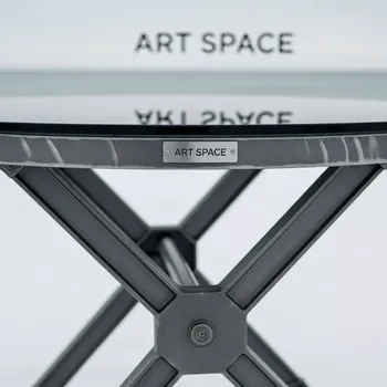 Аренда Стол раскладной Дарио d110 стекло черный на пляже «Ривьера» — ART SPACE