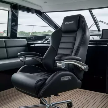 Аренда Кресло офисное Porsche черная кожа на теплоходе «Дагомыс» — ART SPACE